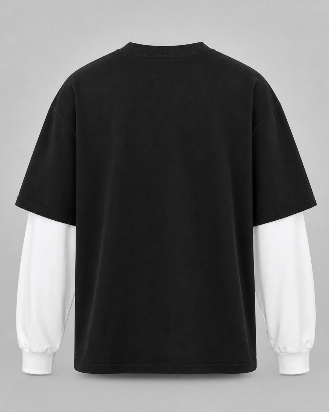 White With Black Sleeve Oversized Tee