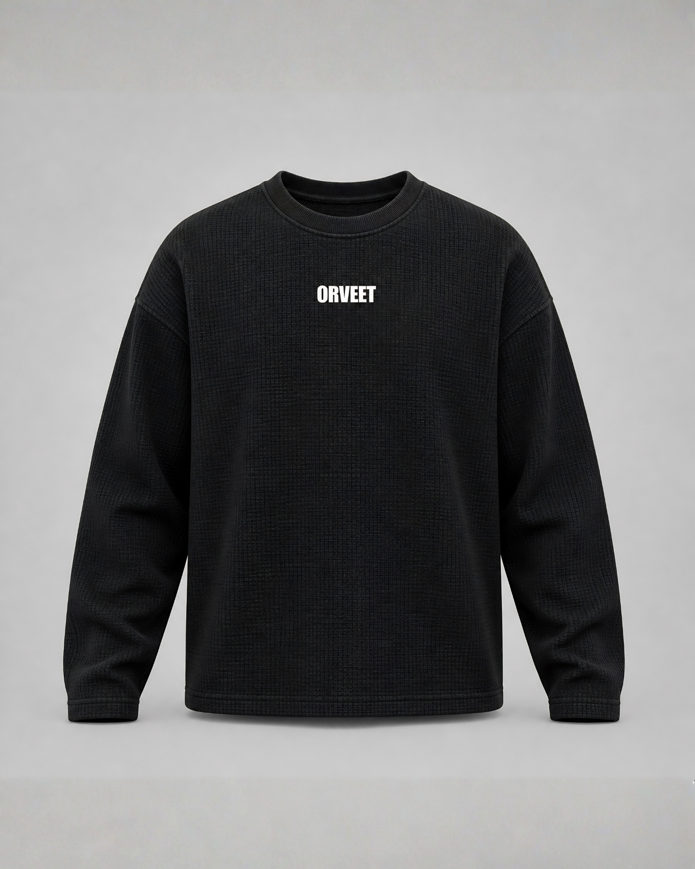 Waffle Knit Oversized Full-Sleeve
