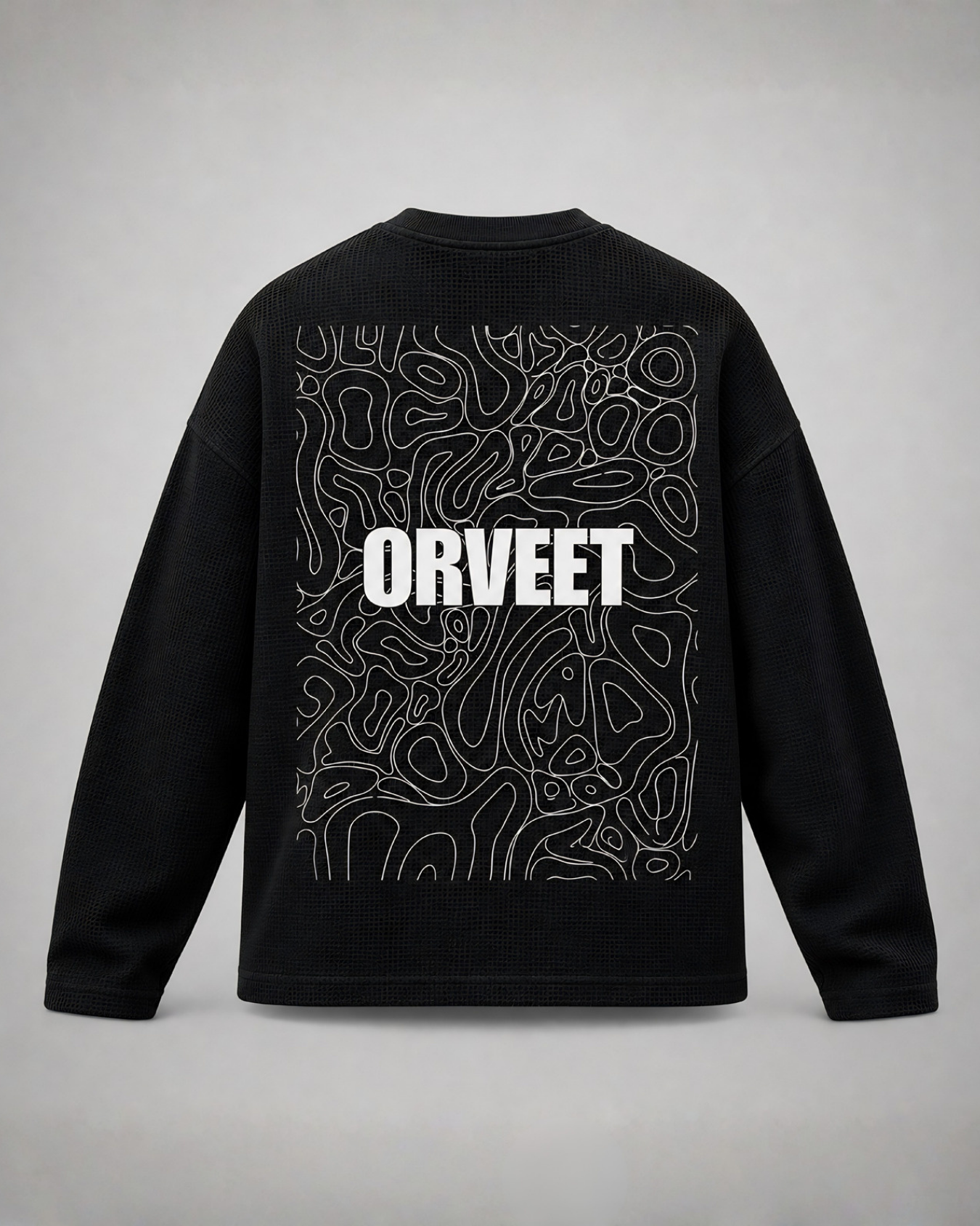 Waffle Knit Oversized Full-Sleeve