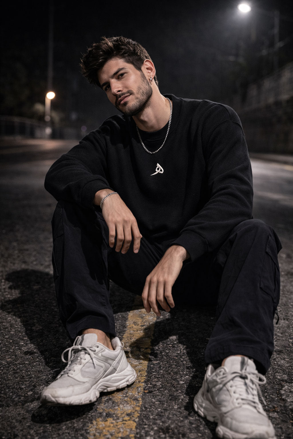 Waffle Knit Oversized Full-Sleeve