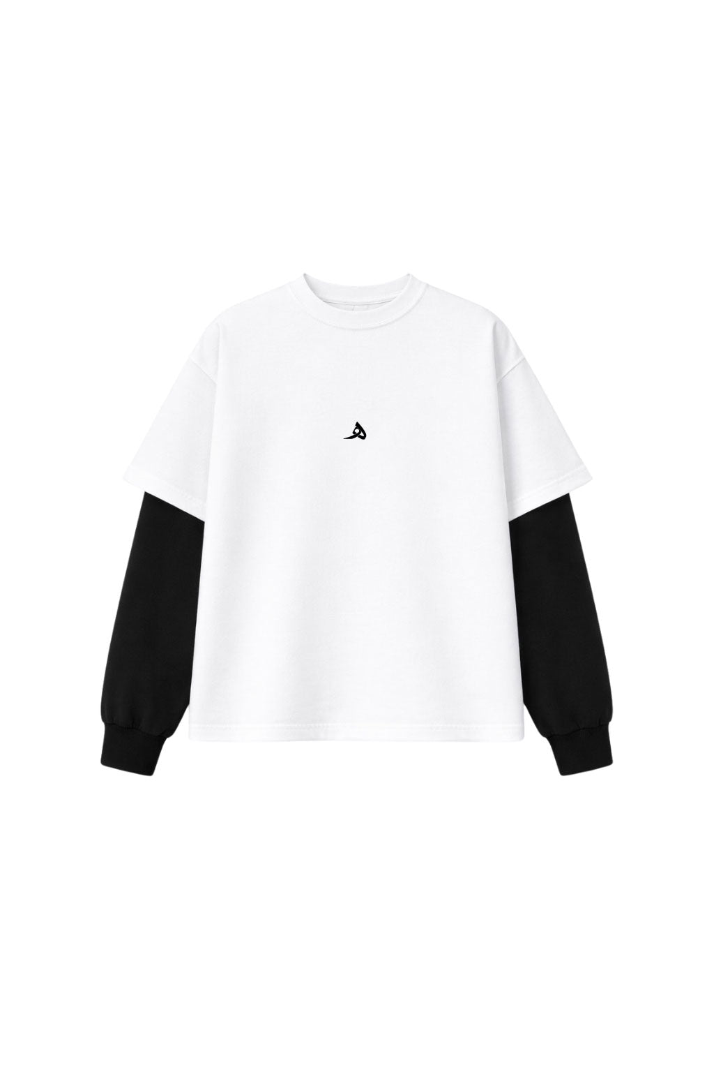 White With Black Sleeve Oversized Tee